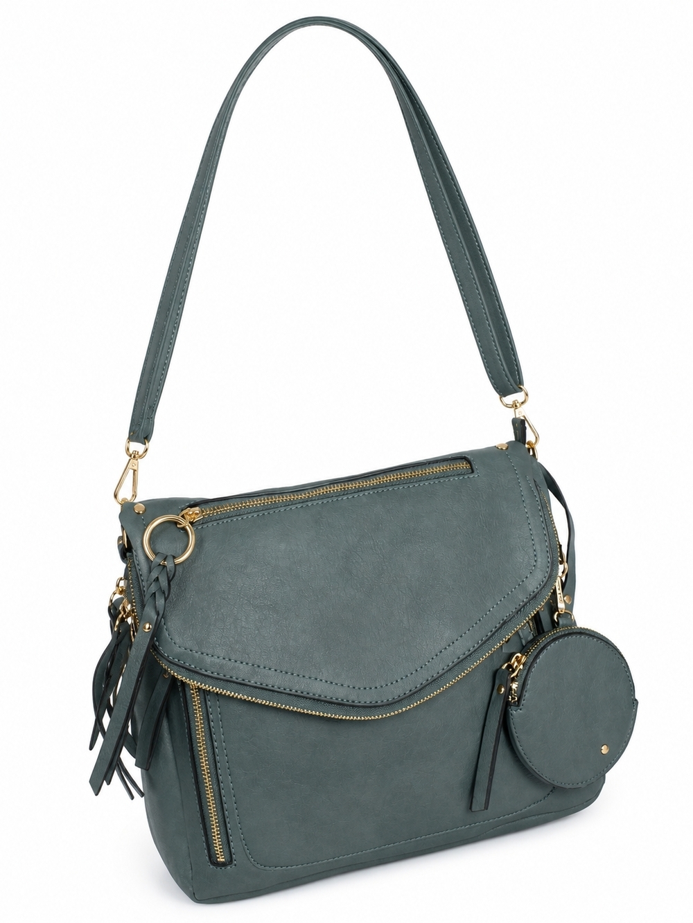 NWOT Expandable Teal Crossbody Shoulder Bag with Coin Or Airpod Clip Pouch